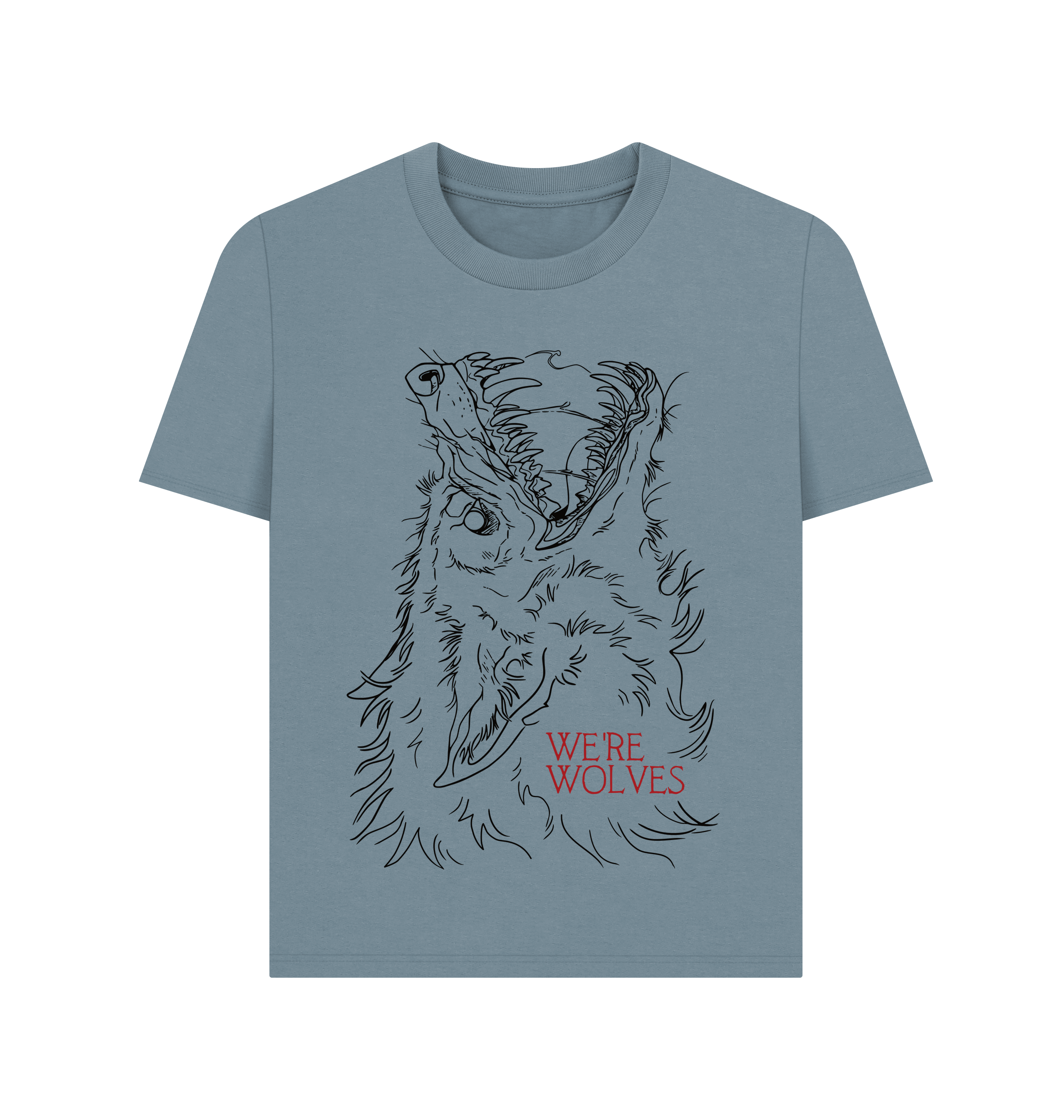 Stone Blue Printed T-shirt Front
