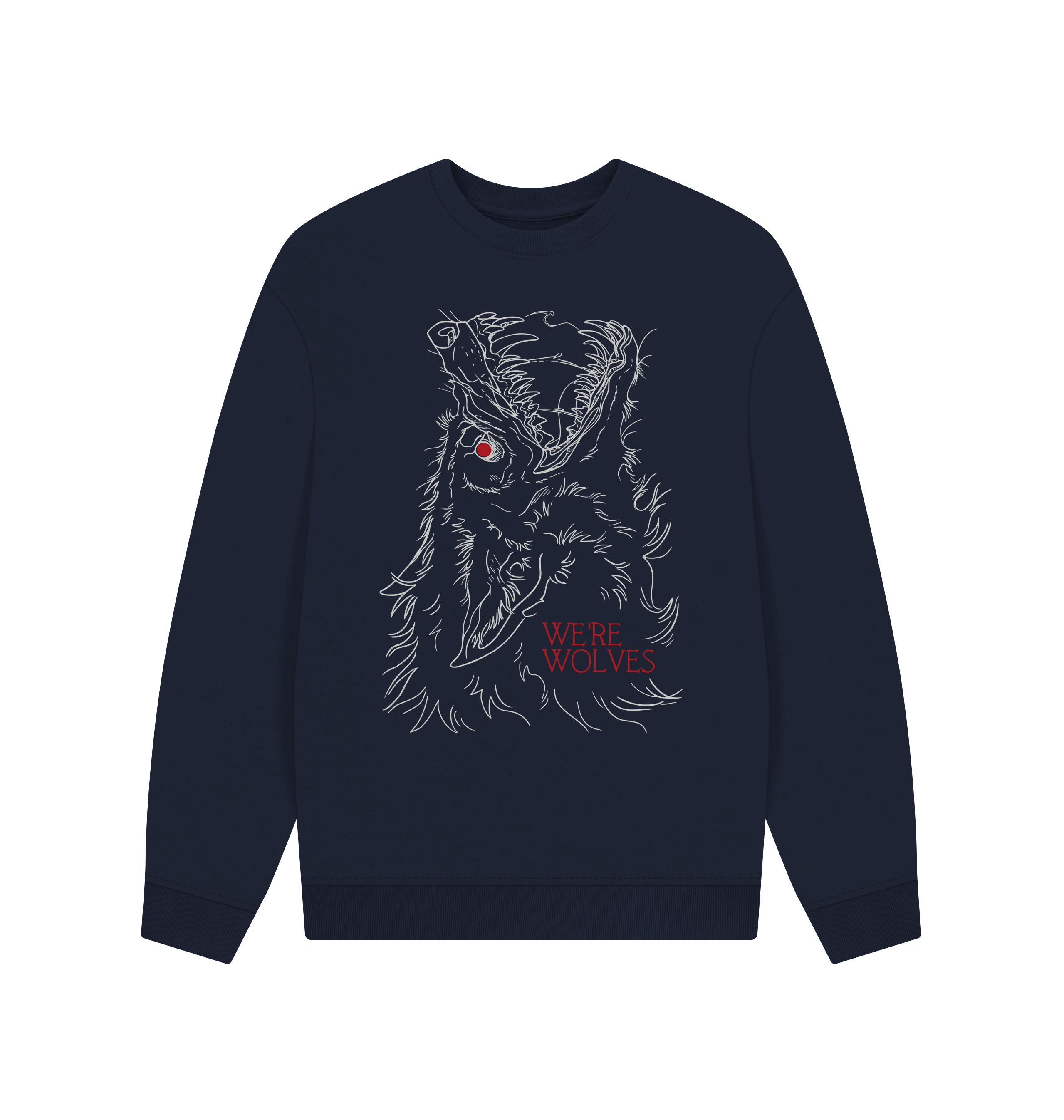 Navy Blue Printed Sweater Front