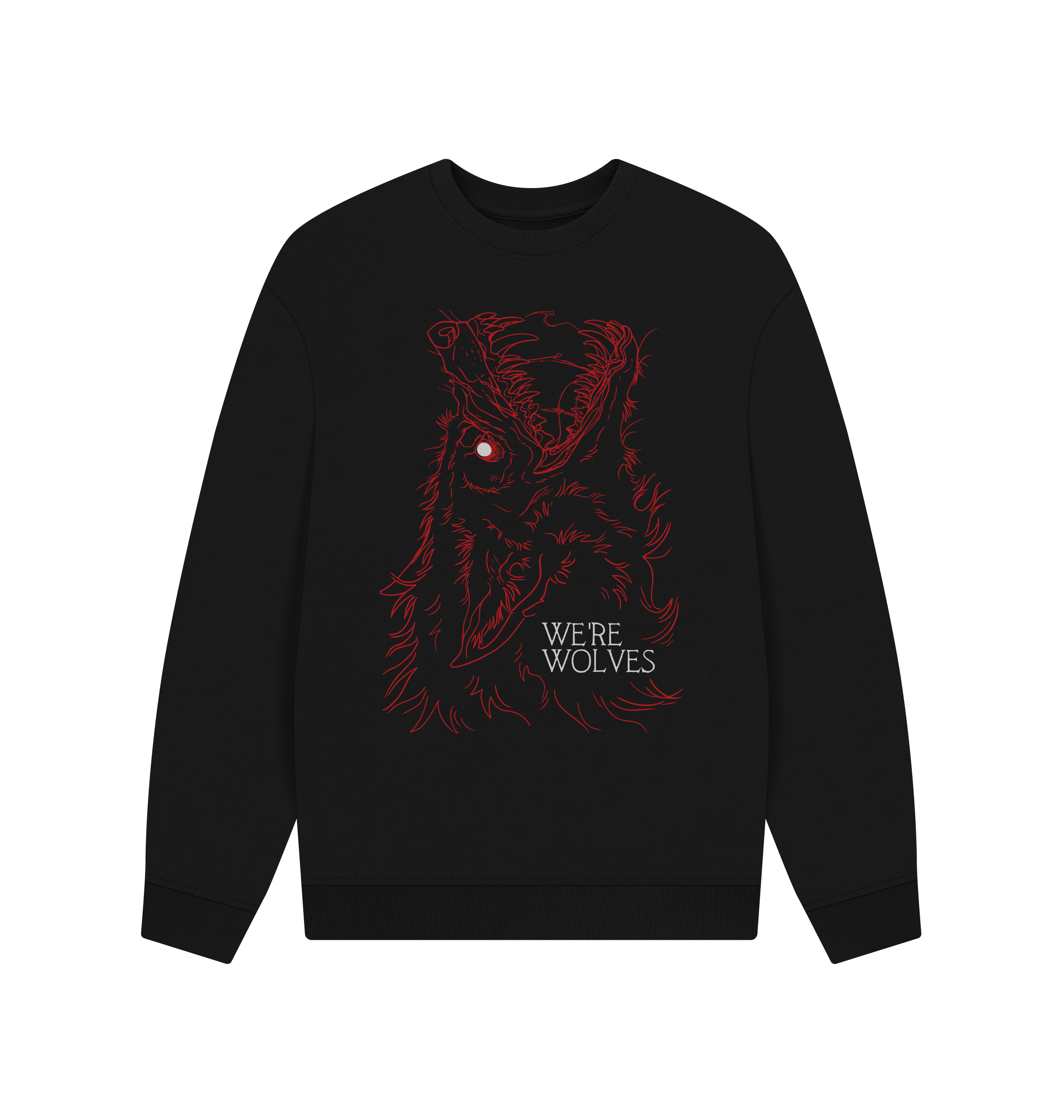Black Printed Sweater Front