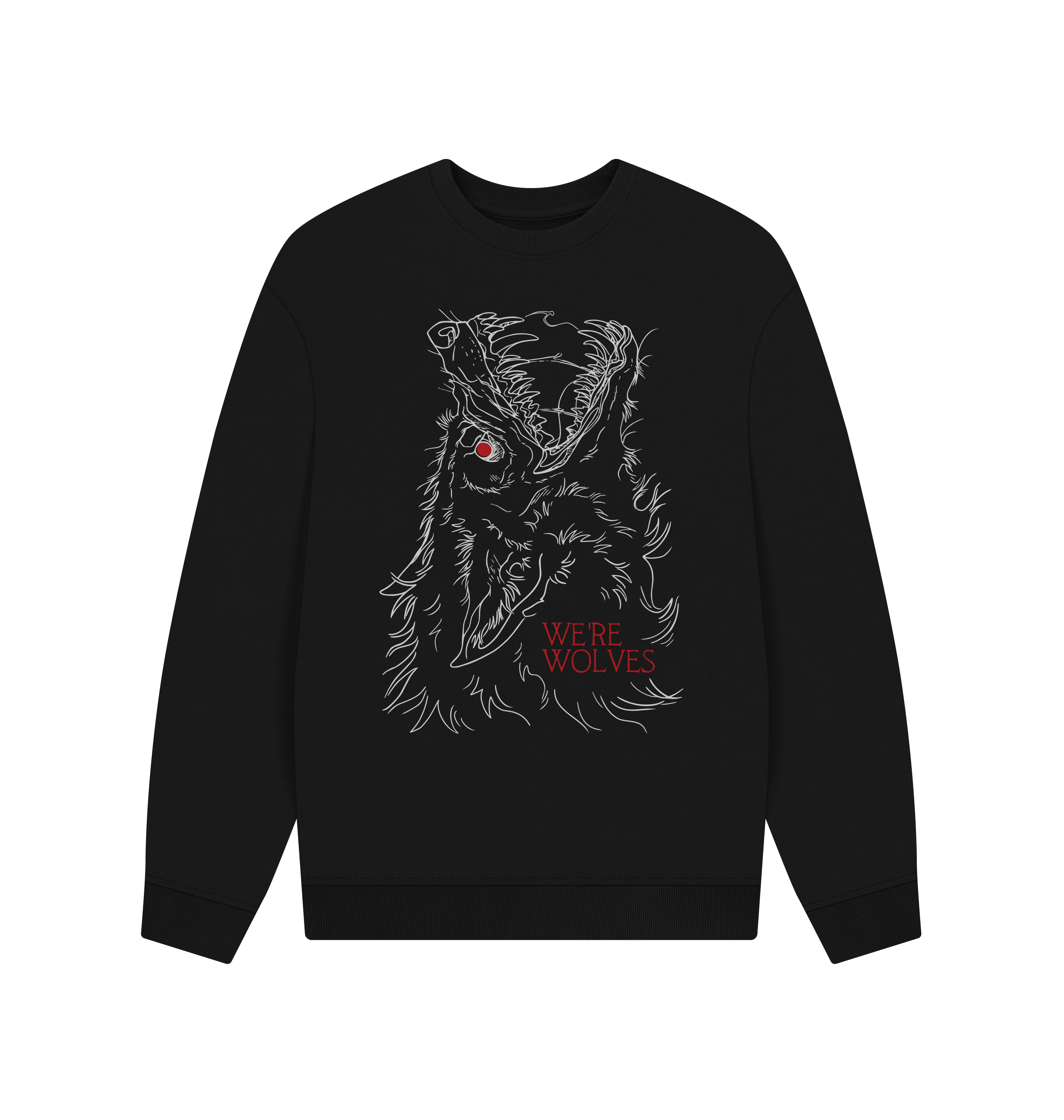 Black Printed Sweater Front